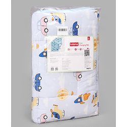 Babyhug Diaper Changing Mat Set of 3 with Removable Waterproof Dry Sheet Transport Print - Blue| Soft & Breathable|Absorbent Top Layer|Leakproof| Reusable| Quick Dry| Travel Friendly| Machine Washable