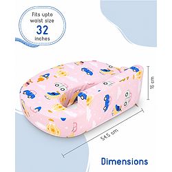 Babyhug Cotton Feeding Pillow With Belt Transport Print - Peach | Fits upto waist size 36 inches
