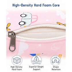 Babyhug Cotton Feeding Pillow With Belt Transport Print - Peach | Fits upto waist size 36 inches