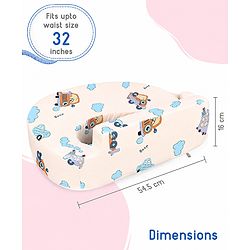 Babyhug Cotton Feeding Pillow With Belt Penguin Print - Green | Fits upto waist size 36 inches