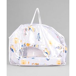 Babyhug Cotton Feeding Pillow With Belt Transport Print - Blue | Fits upto waist size 36 inches