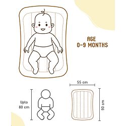 Babyhug Premium 100% Cotton Mattress Set with Mosquito Net & Pillow  Transport Print Blue| Soft Cushioned Bedding | 0-12 Months| New Born Essential| Easy Zipper Closure| Foldable & Travel-Friendly