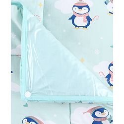 Babyhug Diaper Changing Mat Set of 3 with Removable Waterproof Dry Sheet Penguin Print -Green| Soft & Breathable| Absorbent Top Layer| Leakproof| Reusable| Quick Dry| Travel Friendly| Machine Washable