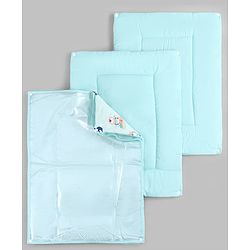 Babyhug Diaper Changing Mat Set of 3 with Removable Waterproof Dry Sheet Penguin Print -Green| Soft & Breathable| Absorbent Top Layer| Leakproof| Reusable| Quick Dry| Travel Friendly| Machine Washable