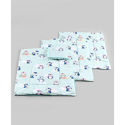 Babyhug Diaper Changing Mat Set of 3 with Removable Waterproof Dry Sheet Penguin Print -Green| Soft & Breathable| Absorbent Top Layer| Leakproof| Reusable| Quick Dry| Travel Friendly| Machine Washable