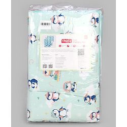 Babyhug Diaper Changing Mat Set of 3 with Removable Waterproof Dry Sheet Penguin Print -Green| Soft & Breathable| Absorbent Top Layer| Leakproof| Reusable| Quick Dry| Travel Friendly| Machine Washable