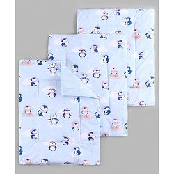 Babyhug Diaper Changing Mat Set of 3 with Removable Waterproof Dry Sheet Penguin Print -Green| Soft & Breathable| Absorbent Top Layer| Leakproof| Reusable| Quick Dry| Travel Friendly| Machine Washable