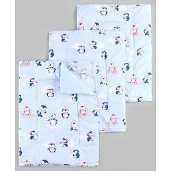 Babyhug Diaper Changing Mat Set of 3 with Removable Waterproof Dry Sheet Penguin Print -Green| Soft & Breathable| Absorbent Top Layer| Leakproof| Reusable| Quick Dry| Travel Friendly| Machine Washable