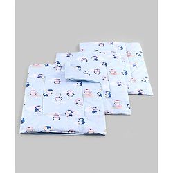 Babyhug Diaper Changing Mat Set of 3 with Removable Waterproof Dry Sheet Penguin Print -Green| Soft & Breathable| Absorbent Top Layer| Leakproof| Reusable| Quick Dry| Travel Friendly| Machine Washable