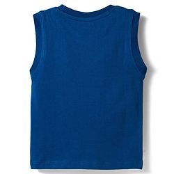 Babyhug Cotton Knit Sleeveless T-Shirt With Sea Animals Print - Navy Blue