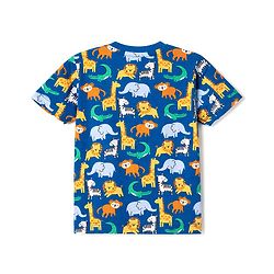 Babyhug Cotton Knit Half Sleeves T-Shirts with Animal & Striped Print Pack of 3 - Blue Turquoise & White