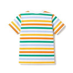 Babyhug Cotton Knit Half Sleeves T-Shirts with Animal & Striped Print Pack of 3 - Blue Turquoise & White