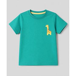 Babyhug Cotton Knit Half Sleeves T-Shirts with Animal & Striped Print Pack of 3 - Blue Turquoise & White