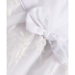 Babyhug Cotton Woven  Sleeveless Self Embroidered Solid Colour Top and Pant Set - White
