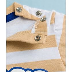 Babyhug Cotton Knit T-Shirt Striped with Graphics Multi Color 6-9 Months