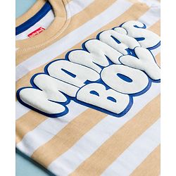 Babyhug Cotton Knit T-Shirt Striped with Graphics Multi Color 6-9 Months