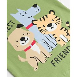 Babyhug Cotton Knit Half Sleeves T-Shirt with Animal Print - Multicolor