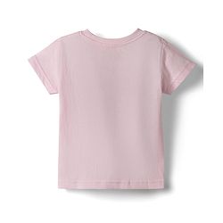 Babyhug Denim Half Sleeves Top & Pant Set With Inner Tee & Floral Embroidery - Navy Blue & Pink