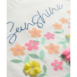 Babyhug Single Jersey Knit Half Sleeves Top & Denim Skirt Set with Floral Print - Blue & White