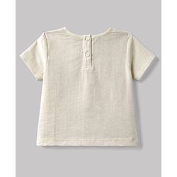 Babyhug Cotton Woven Half Sleeves Top & Pant Set With Jacket - Brown & White