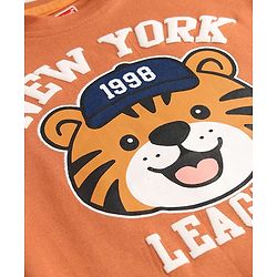 Babyhug Cotton Knit T-Shirt with Graphics Half Sleeves Round Neck Multi Color 6-9 Months