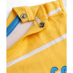 Babyhug Cotton Knit T-Shirt Striped with Graphics Multi Color 9-12 Months