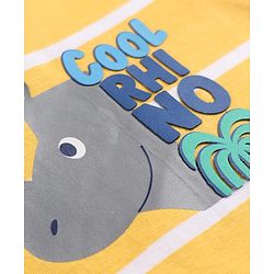 Babyhug Cotton Knit T-Shirt Striped with Graphics Multi Color 9-12 Months