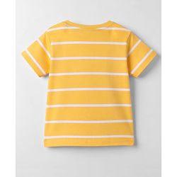 Babyhug Cotton Knit T-Shirt Striped with Graphics Multi Color 9-12 Months
