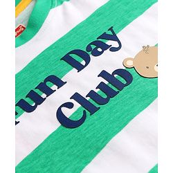 Babyhug Cotton Knit T-Shirts Half Sleeves Striped with Graphics Multi Color 6-9 Months