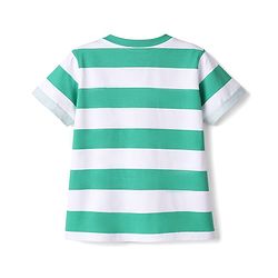 Babyhug Cotton Knit T-Shirts Half Sleeves Striped with Graphics Multi Color 6-9 Months