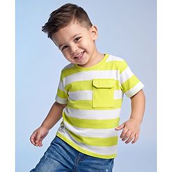 Babyhug 100% Cotton Knit Half Sleeves Striped T-Shirt -Multicolor