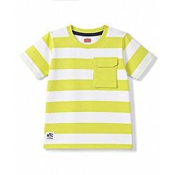 Babyhug 100% Cotton Knit Half Sleeves Striped T-Shirt -Multicolor