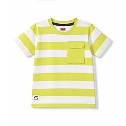 Babyhug 100% Cotton Knit Half Sleeves Striped T-Shirt -Multicolor