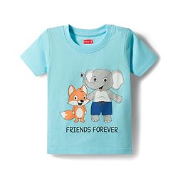 Babyhug 100% Cotton Knit Full Sleeves Animal Printed Pyjama & Half Sleeves Striped Shorts Night Suit Pack Of 2 - Multicolour