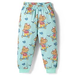 Babyhug 100% Cotton Knit Full Sleeves T-Shirt Pyjama & Shorts Co-ord Night Suits With Teddy Bear Print Pack of 2 - Multicolor