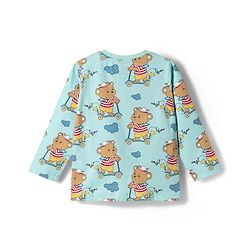 Babyhug 100% Cotton Knit Full Sleeves T-Shirt Pyjama & Shorts Co-ord Night Suits With Teddy Bear Print Pack of 2 - Multicolor