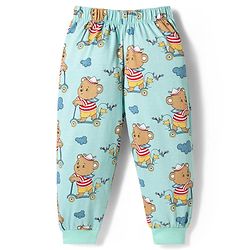 Babyhug 100% Cotton Knit Full Sleeves T-Shirt Pyjama & Shorts Co-ord Night Suits With Teddy Bear Print Pack of 2 - Multicolor