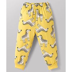 Babyhug 100% Cotton Knit Full Sleeves Co-ord Night Suits With Animal Print Pack of 2 - Multicolor