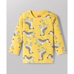 Babyhug 100% Cotton Knit Full Sleeves Co-ord Night Suits With Animal Print Pack of 2 - Multicolor
