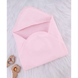 Babyhug Terry Knit Solid Colour Hooded Towel L 77.5 X B 77.5 cm - Pink