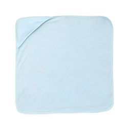 Babyhug Cotton Knit Solid Hooded Wrapper L 74 x B 74 cm - Light Blue
