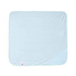 Babyhug Cotton Knit Solid Hooded Wrapper L 74 x B 74 cm - Light Blue