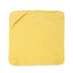 Babyhug Cotton Knit Solid Hooded Wrapper L 74 x B 74 cm - Yellow