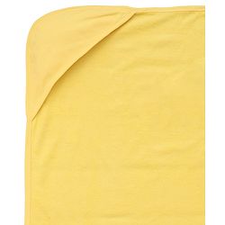 Babyhug Cotton Knit Solid Hooded Wrapper L 74 x B 74 cm - Yellow