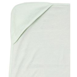 Babyhug Cotton Knit Solid Hooded Wrapper L 74 x B 74 cm - Mint Green