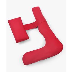 Babyhug 100% Cotton Flexible & Supportive H Shape Maternity Pillow with Extra Support - Maroon | Soft yet Firm | Breathable Fabric | Sleep Feeding & Back Support | Ideal for Pregnant Women | Facilitates Peaceful Sleep | Full body Support