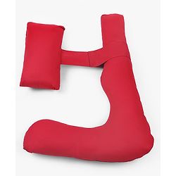 Babyhug 100% Cotton Flexible & Supportive H Shape Maternity Pillow with Extra Support - Maroon | Soft yet Firm | Breathable Fabric | Sleep Feeding & Back Support | Ideal for Pregnant Women | Facilitates Peaceful Sleep | Full body Support