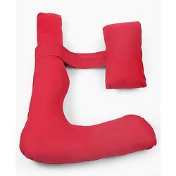 Babyhug 100% Cotton Flexible & Supportive H Shape Maternity Pillow with Extra Support - Maroon | Soft yet Firm | Breathable Fabric | Sleep Feeding & Back Support | Ideal for Pregnant Women | Facilitates Peaceful Sleep | Full body Support