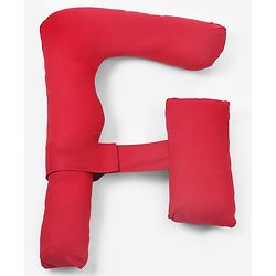 Babyhug 100% Cotton Flexible & Supportive H Shape Maternity Pillow with Extra Support - Maroon | Soft yet Firm | Breathable Fabric | Sleep Feeding & Back Support | Ideal for Pregnant Women | Facilitates Peaceful Sleep | Full body Support