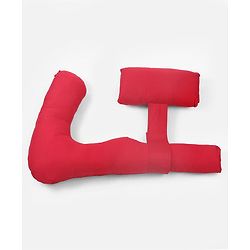 Babyhug 100% Cotton Flexible & Supportive H Shape Maternity Pillow with Extra Support - Maroon | Soft yet Firm | Breathable Fabric | Sleep Feeding & Back Support | Ideal for Pregnant Women | Facilitates Peaceful Sleep | Full body Support